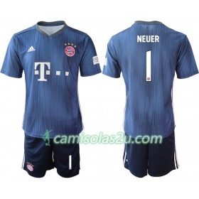 Camisolas de Futebol FC Bayern München NEUER 1 Criança Equipamento 3ª 2018/19 Manga Curta 